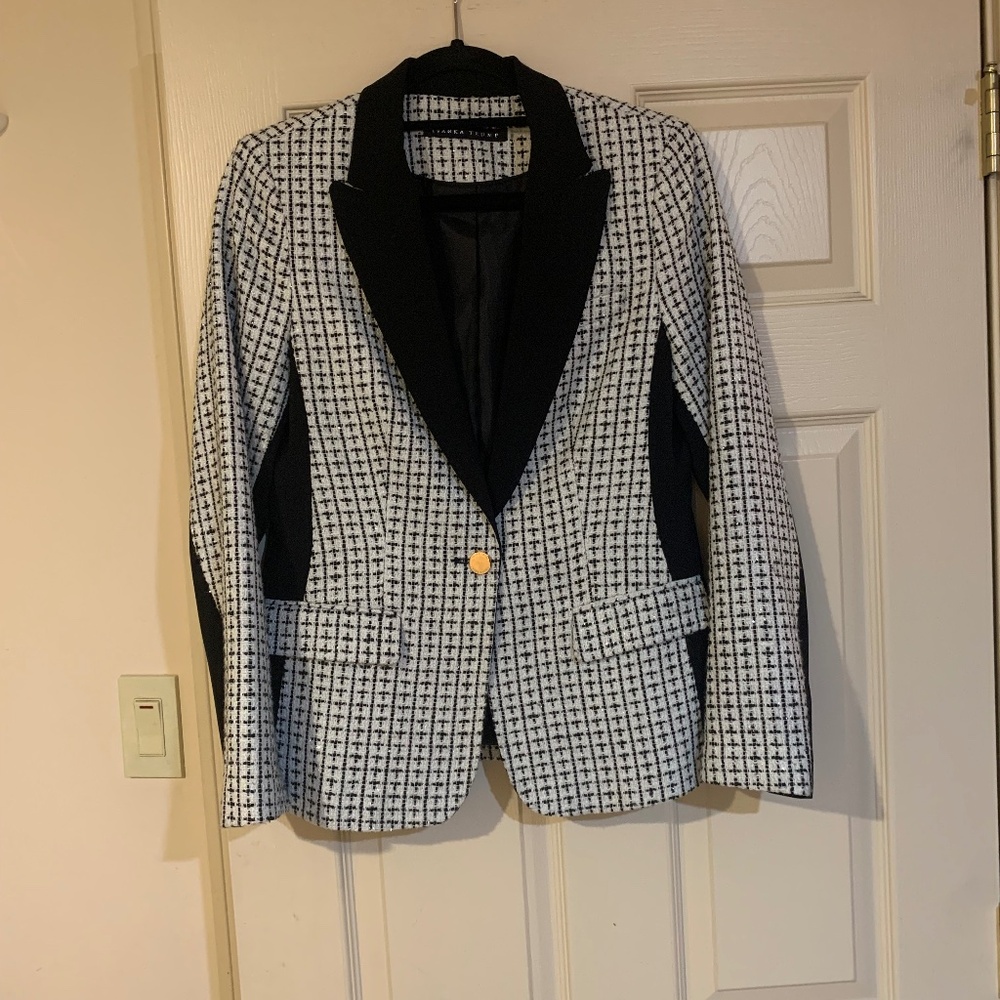 Ivanka Trump Black/Ivory Lined Blazer sz 8